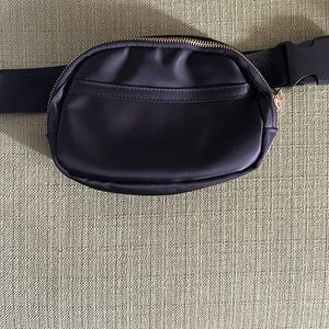 Black with Gold Zipper Belt Bag Cross Body Bag